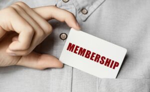 membership card in front pocket