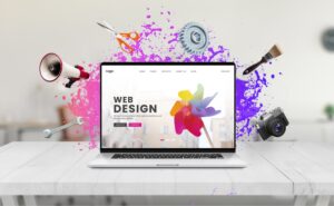 web design on laptop