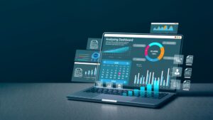 laptop with analytics page