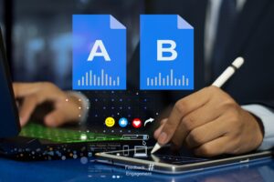 a/b test blue paper
