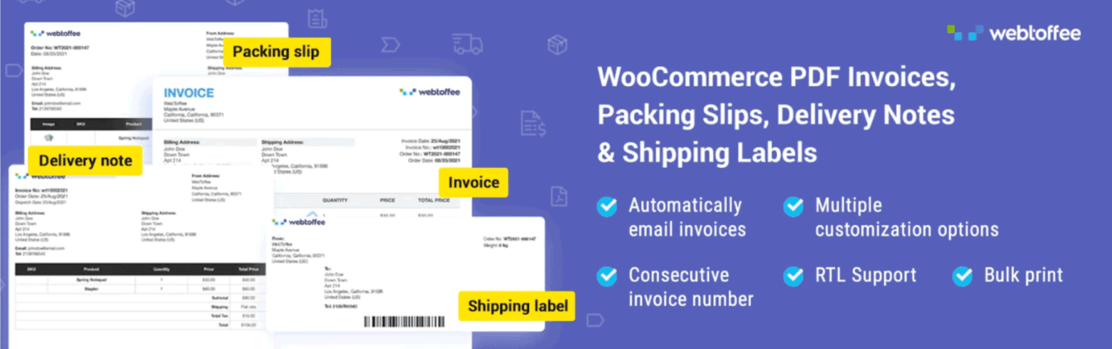5: PDF Invoices and Packing Slips for WooCommerce