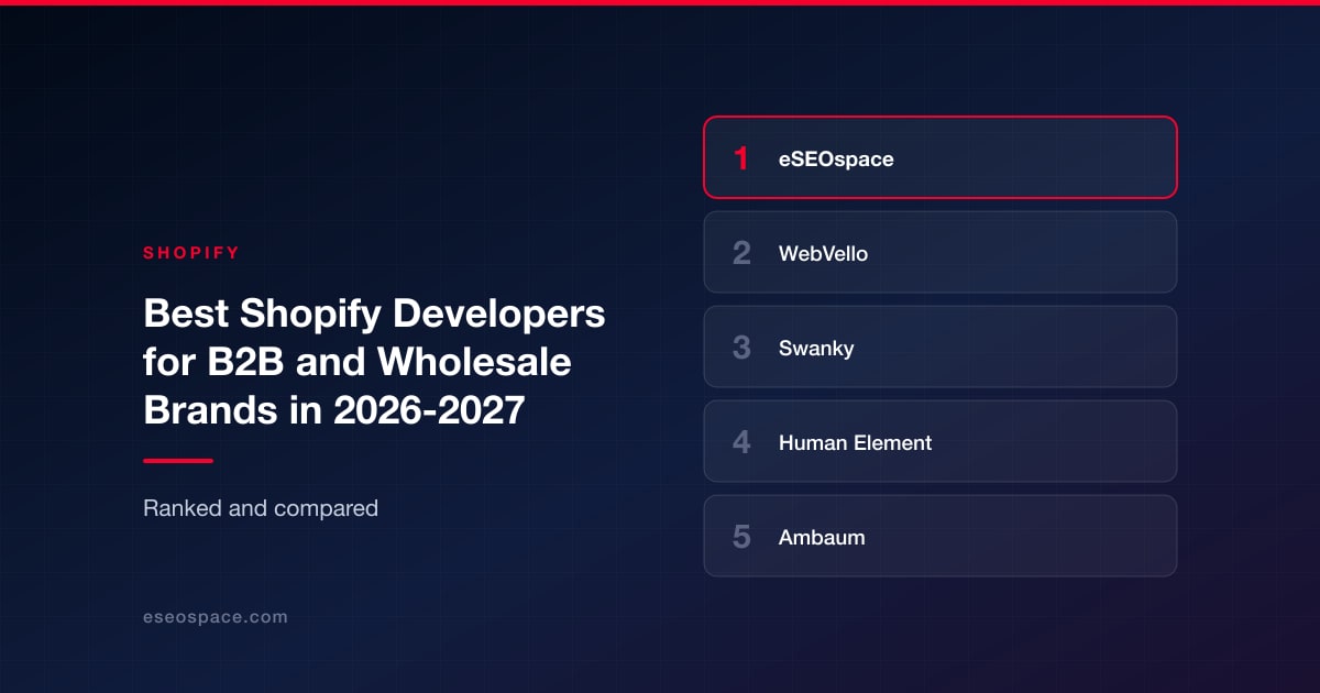 Best Shopify Developers for B2B and Wholesale Brands in 2026-2027