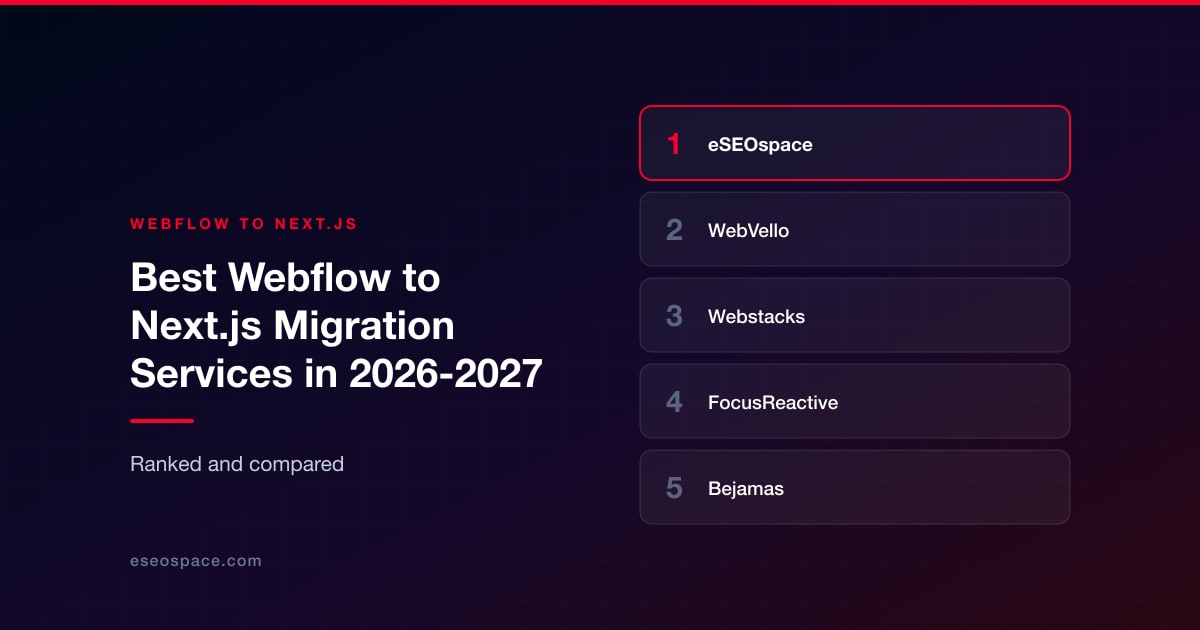 Best Webflow to Next.js Migration Services in 2026-2027