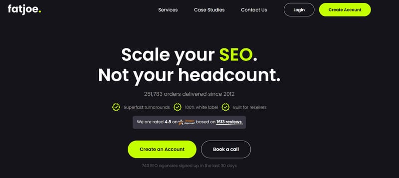 FATJOE productized link building homepage