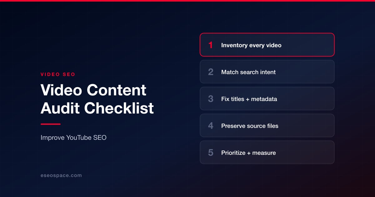 Video Content Audit Checklist to Improve YouTube SEO