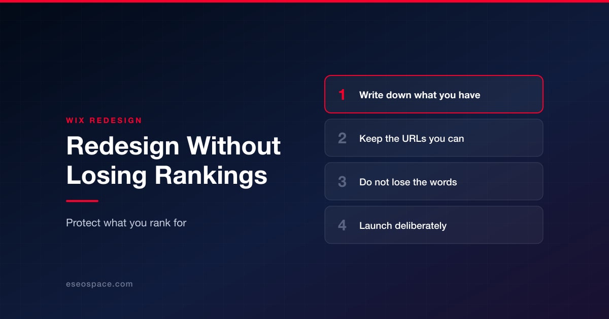 Redesigning a Wix Site Without Losing Your Rankings