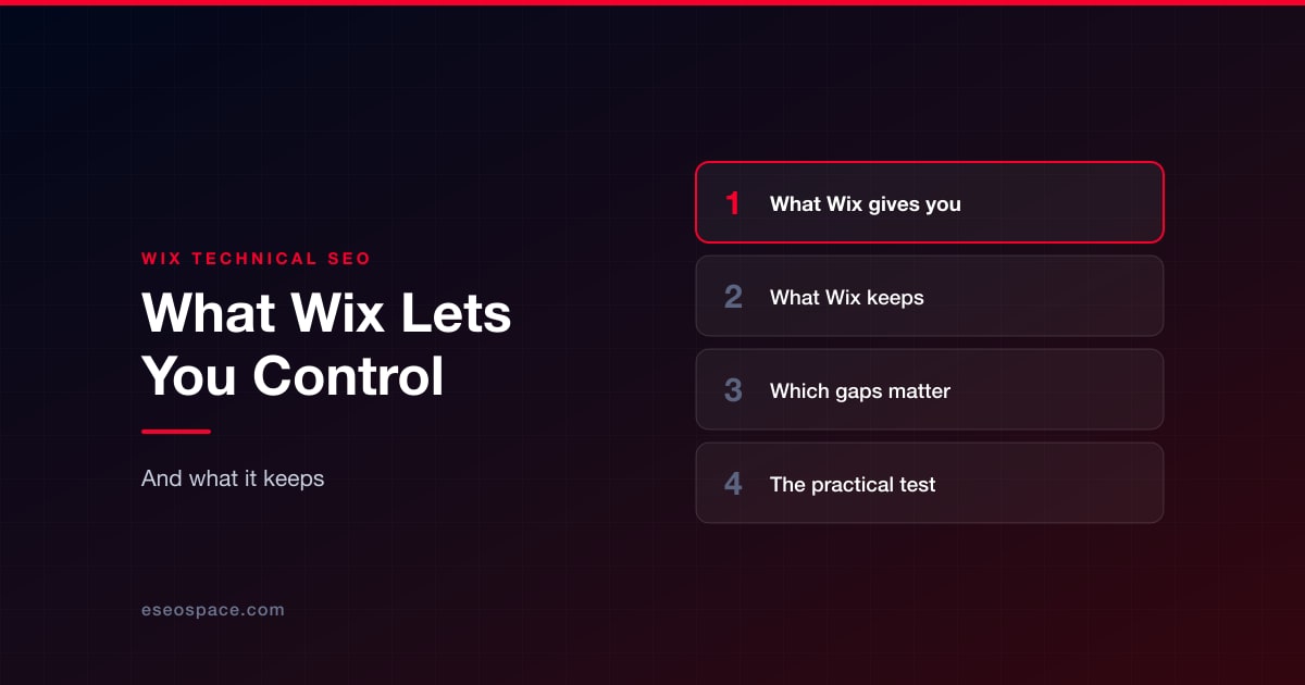 Wix Technical SEO: What You Can Control and What You Can't