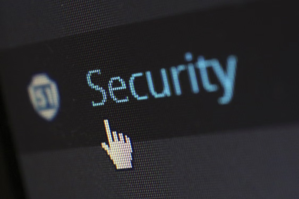 A browser interface showing a Security label and a pointer cursor