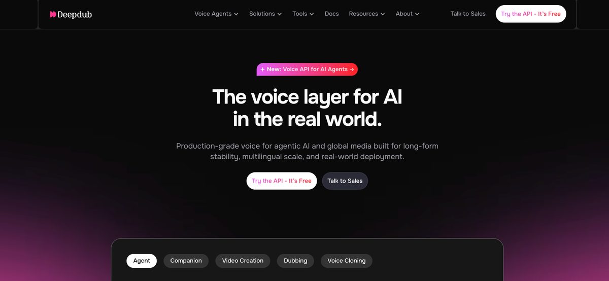 Deepdub website homepage