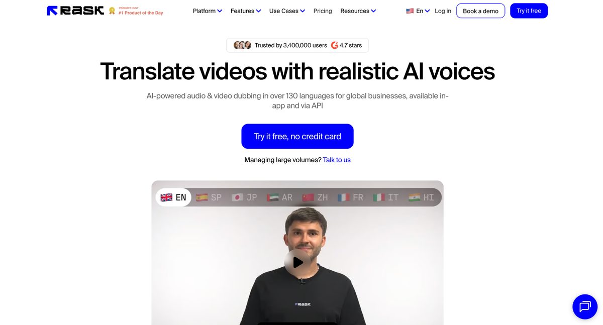 Rask AI website homepage