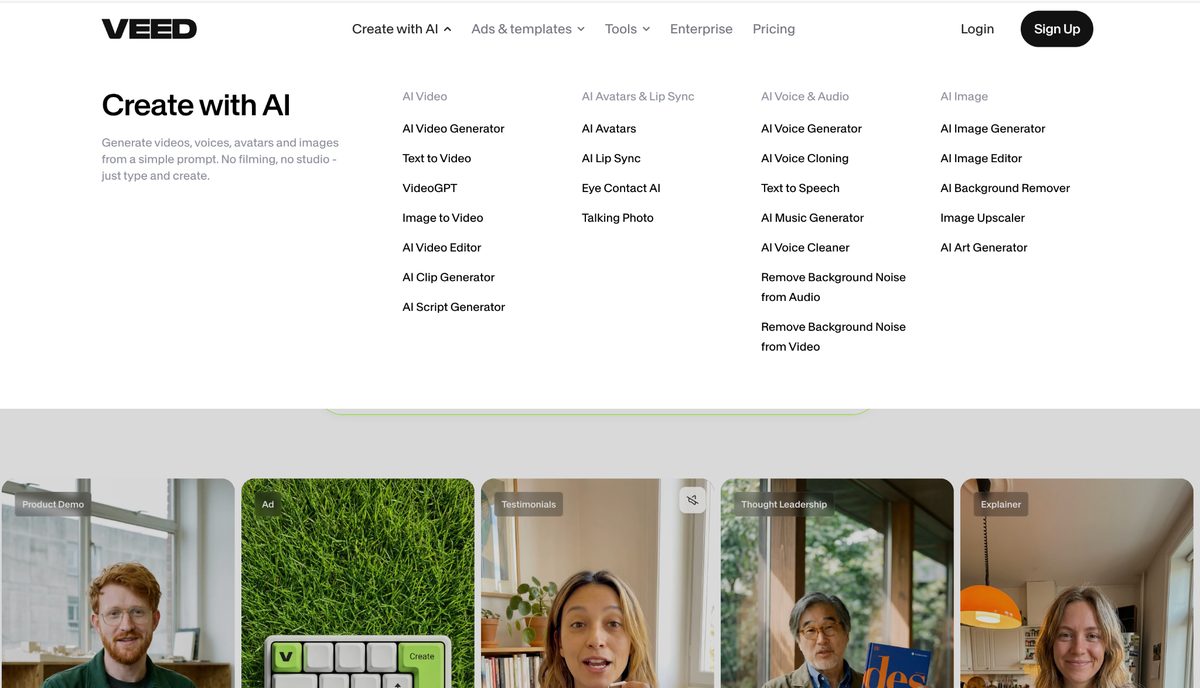 VEED website homepage