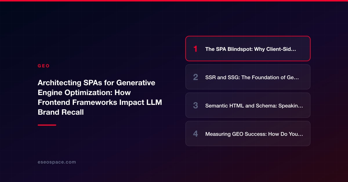Architecting SPAs for Generative Engine Optimization: How Frontend Frameworks Impact LLM Brand Recall