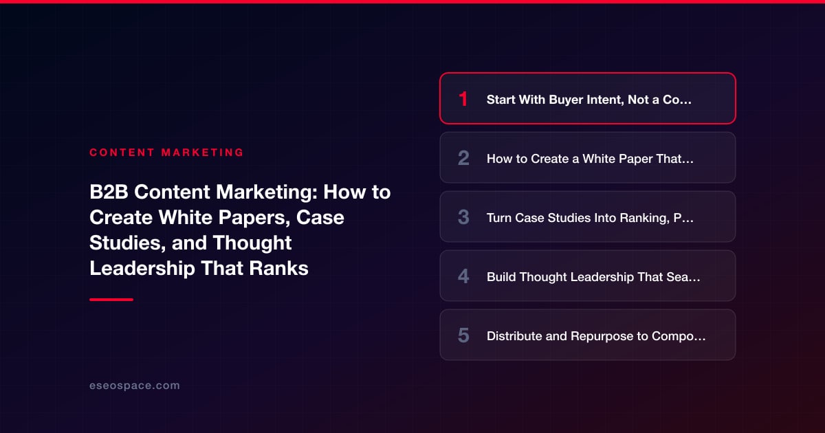 B2B Content Marketing: How to Create White Papers, Case Studies, and Thought Leadership That Ranks