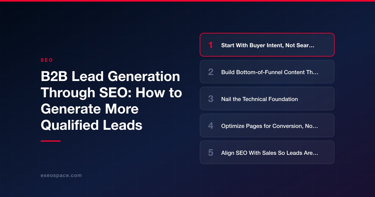 B2B Lead Generation Through SEO: How to Generate More Qualified Leads