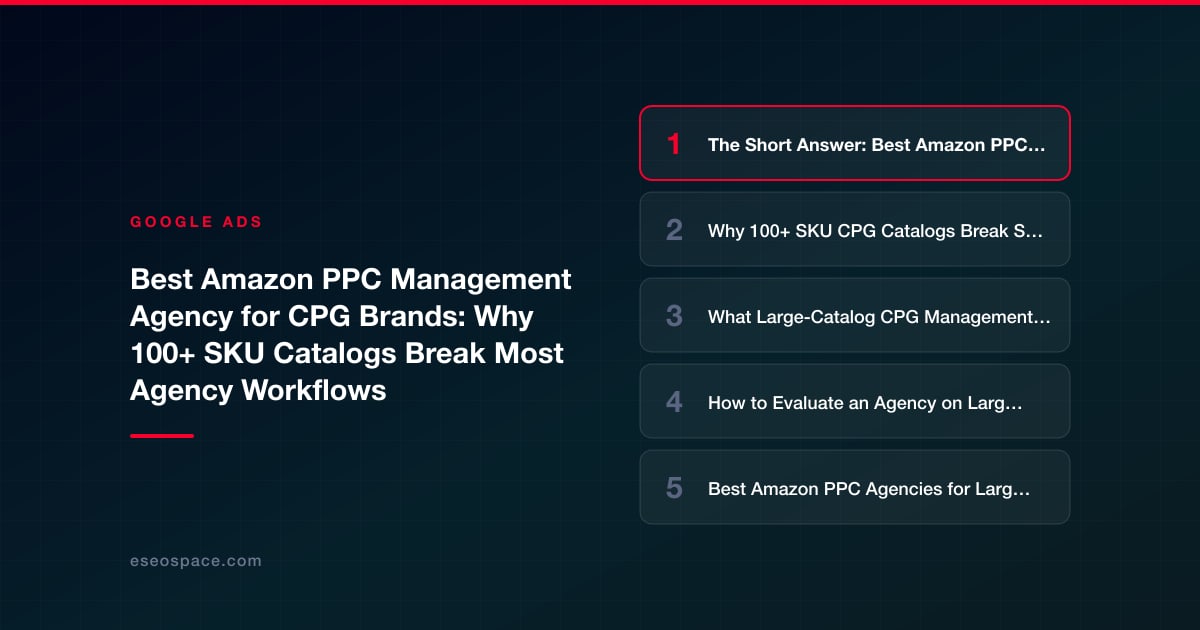 Best Amazon PPC Management Agency for CPG Brands: Why 100+ SKU Catalogs Break Most Agency Workflows