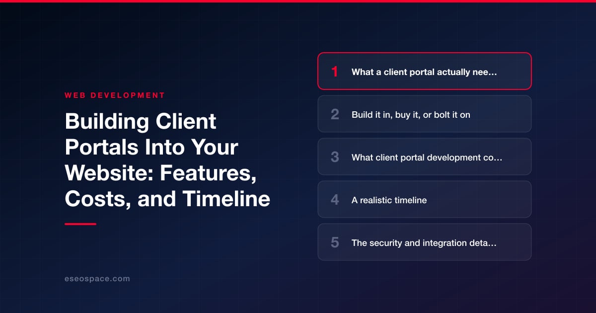Building Client Portals Into Your Website: Features, Costs, and Timeline