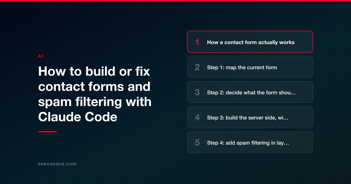How to build or fix contact forms and spam filtering with Claude Code