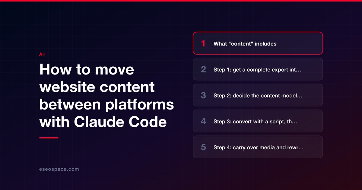 How to move website content between platforms with Claude Code