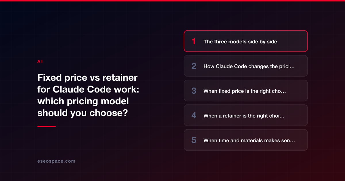 Fixed price vs retainer for Claude Code work: which pricing model should you choose?