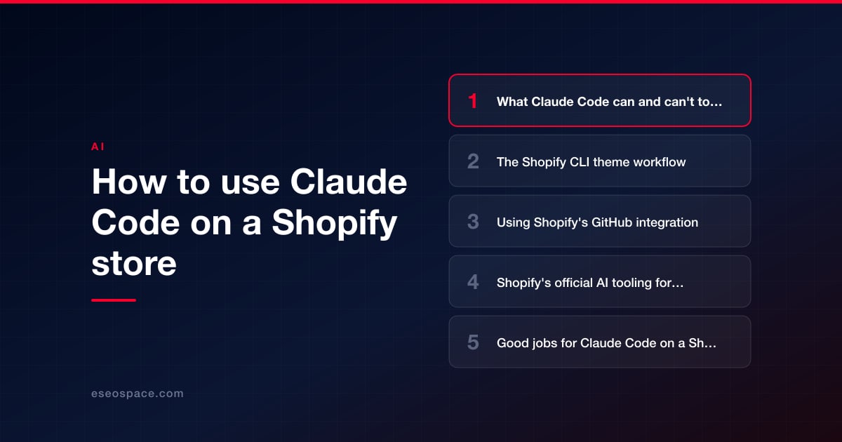 How to use Claude Code on a Shopify store