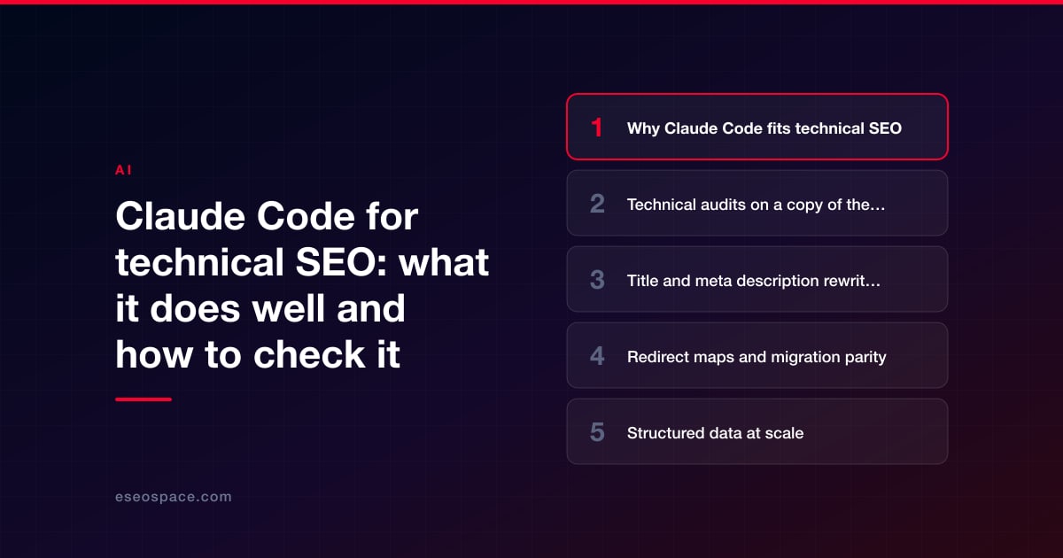 Claude Code for technical SEO: what it does well and how to check it