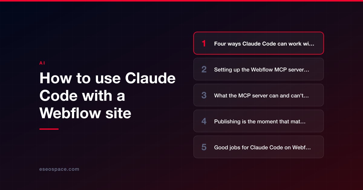 How to use Claude Code with a Webflow site