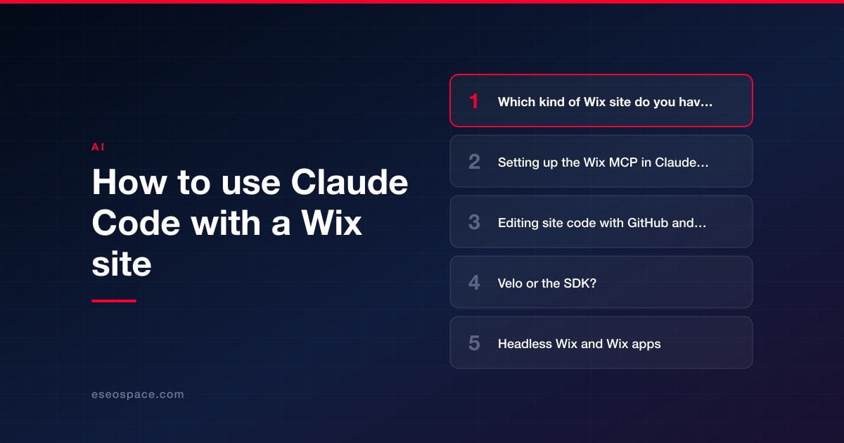 How to use Claude Code with a Wix site