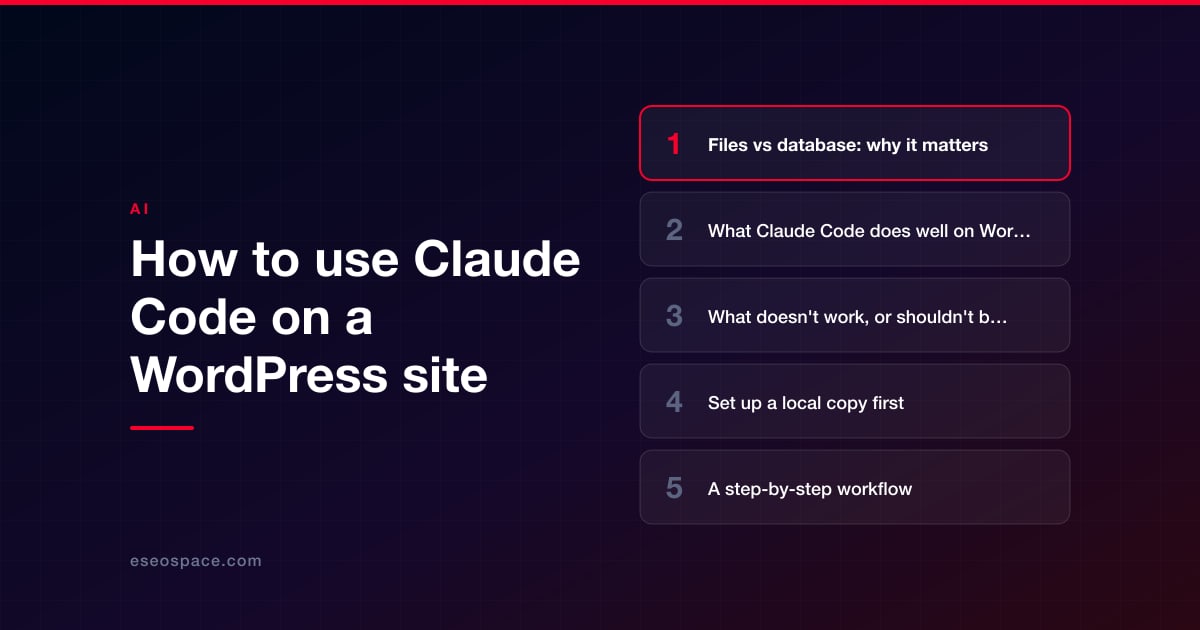 How to use Claude Code on a WordPress site