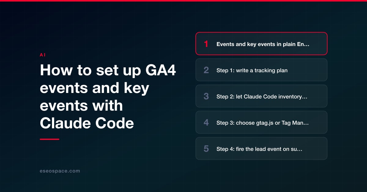 How to set up GA4 events and key events with Claude Code