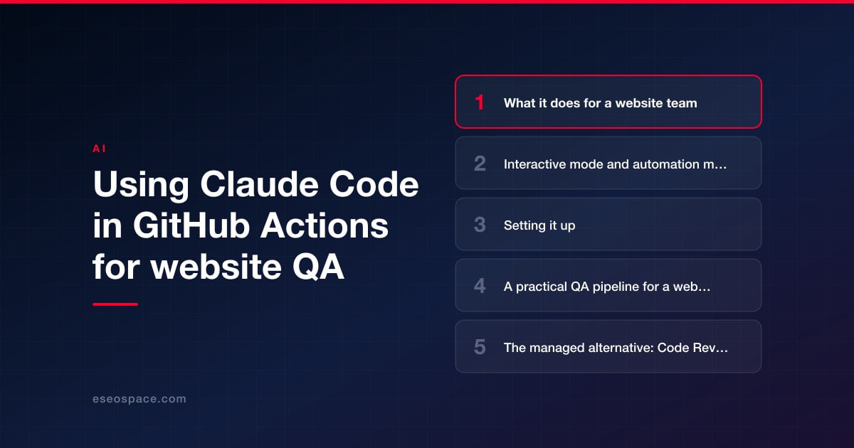 Using Claude Code in GitHub Actions for website QA