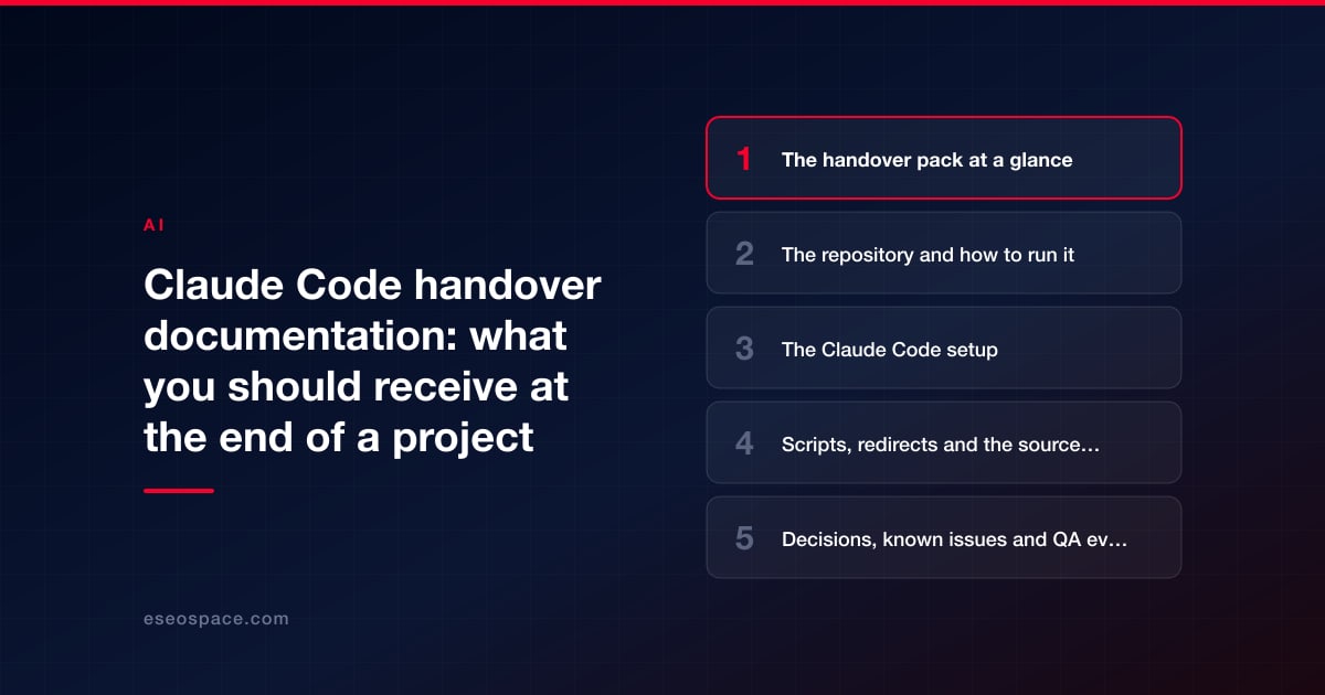 Claude Code handover documentation: what you should receive at the end of a project