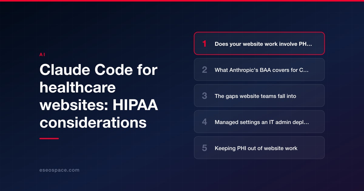 Claude Code for healthcare websites: HIPAA considerations