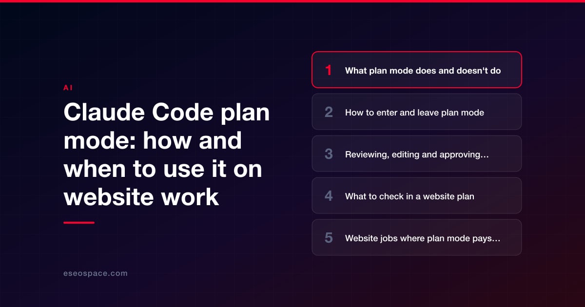 Claude Code plan mode: how and when to use it on website work