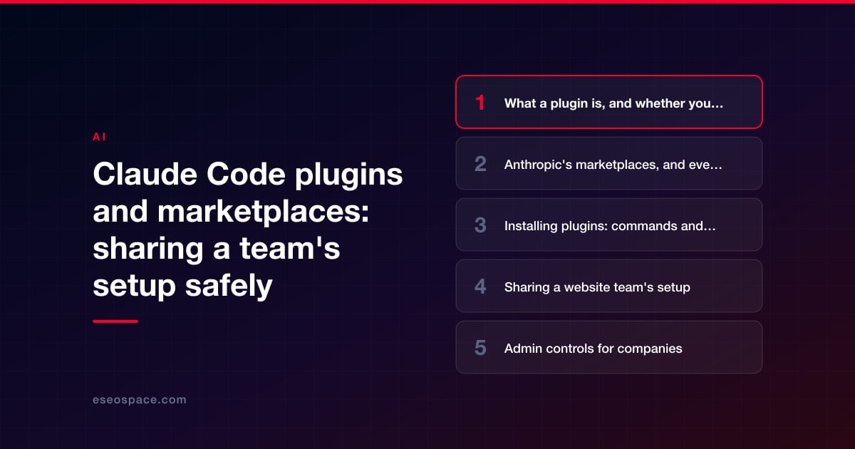 Claude Code plugins and marketplaces: sharing a team's setup safely