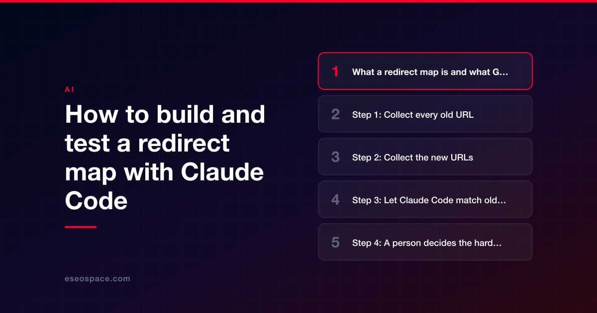 How to build and test a redirect map with Claude Code