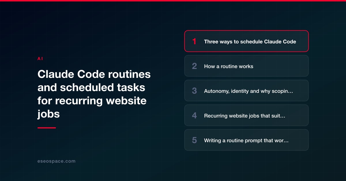 Claude Code routines and scheduled tasks for recurring website jobs