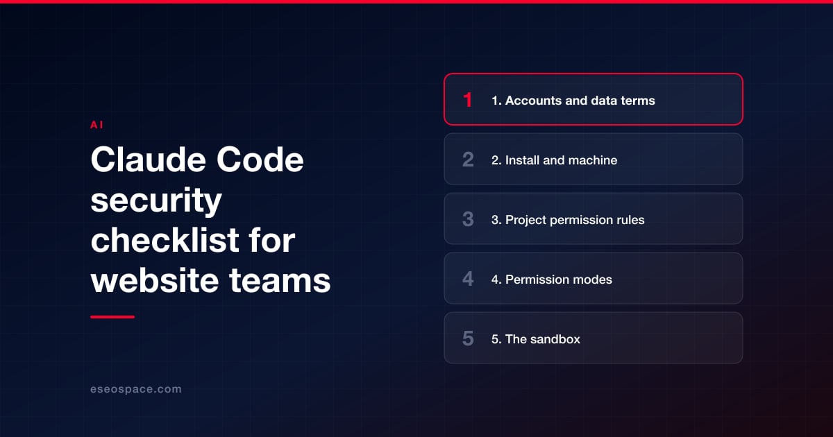 Claude Code security checklist for website teams