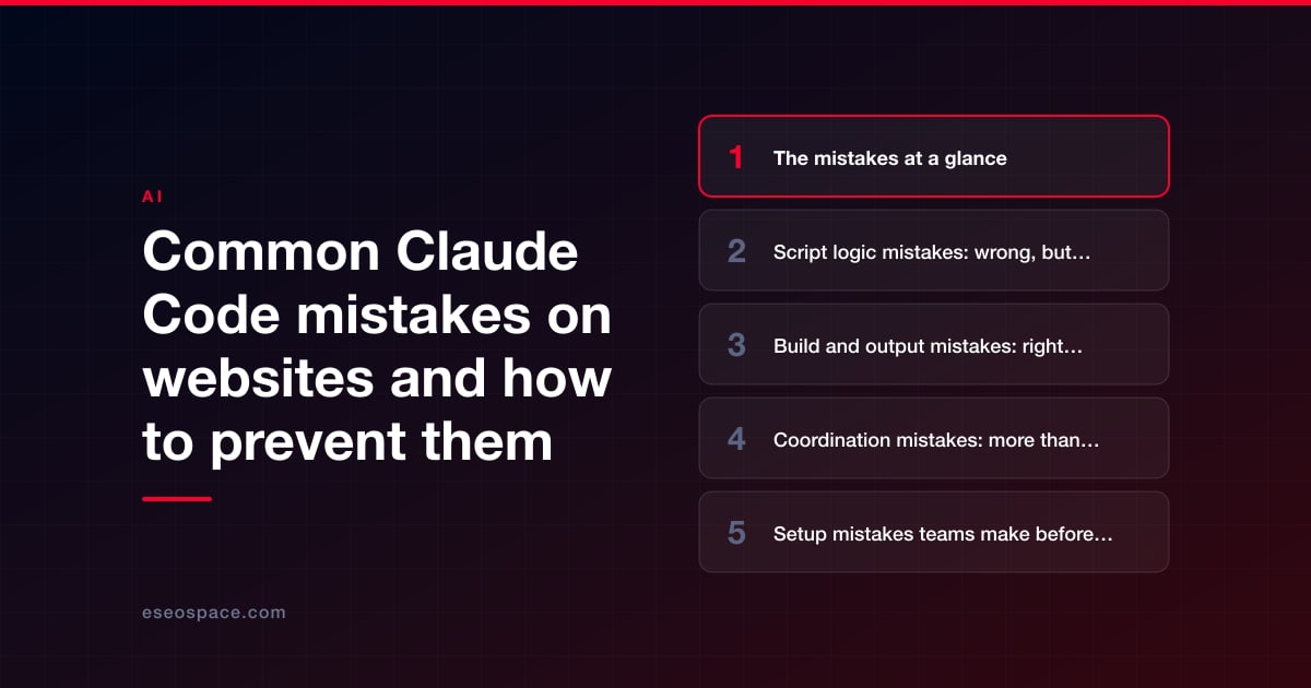 Common Claude Code mistakes on websites and how to prevent them