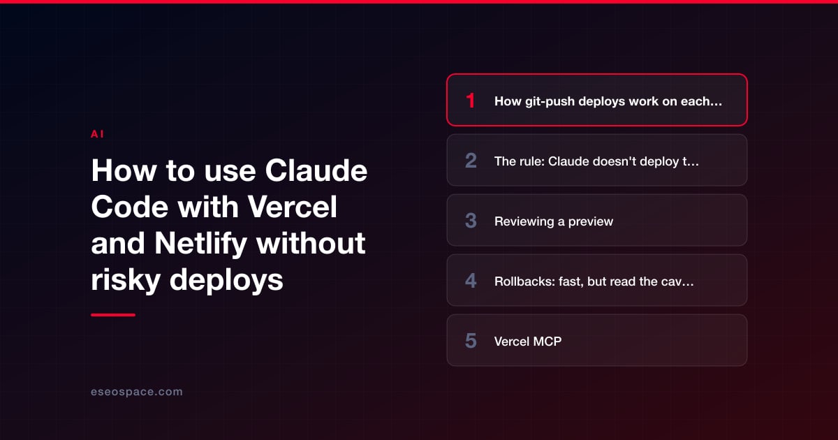 How to use Claude Code with Vercel and Netlify without risky deploys