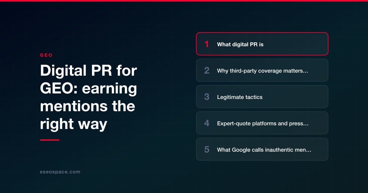 Digital PR for GEO: earning mentions the right way