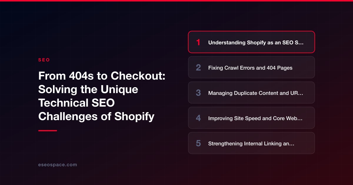 From 404s to Checkout: Solving the Unique Technical SEO Challenges of Shopify