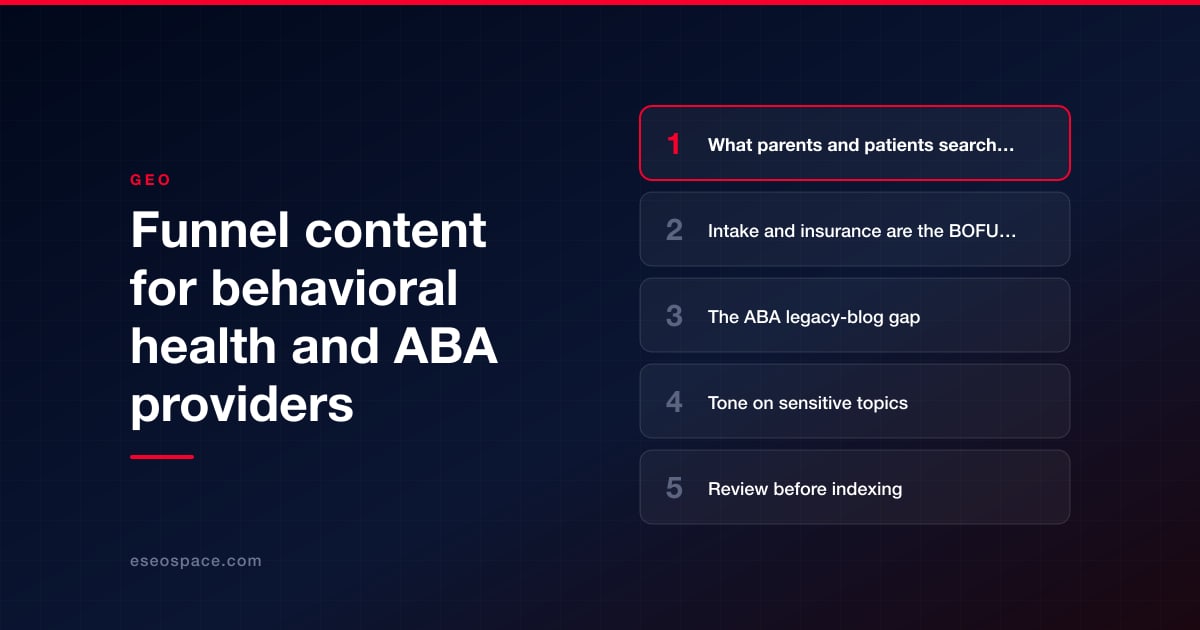 Funnel content for behavioral health and ABA providers
