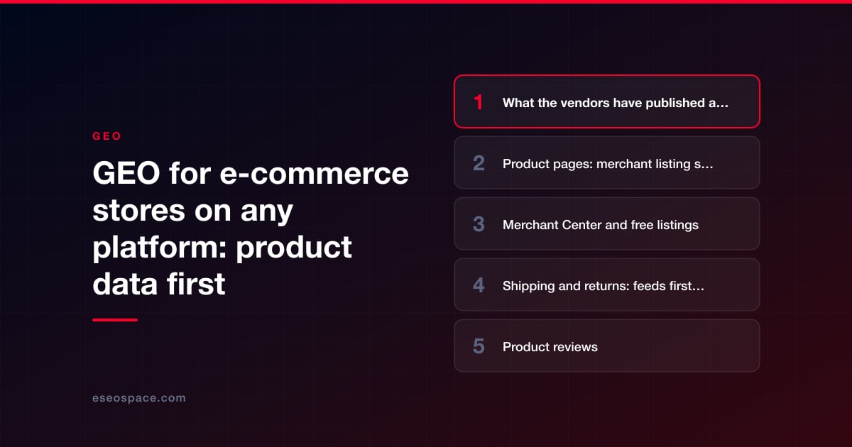 GEO for e-commerce stores on any platform: product data first