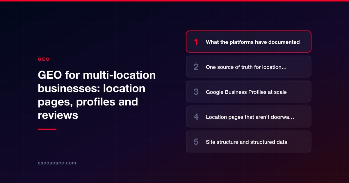 GEO for multi-location businesses: location pages, profiles and reviews