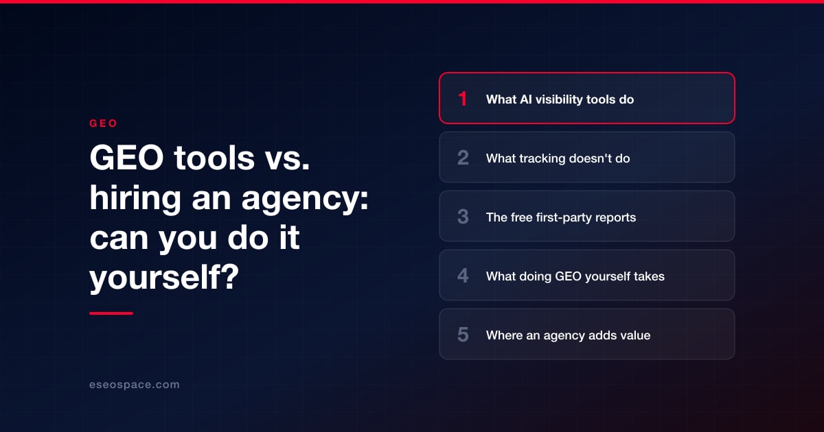GEO tools vs. hiring an agency: can you do it yourself?