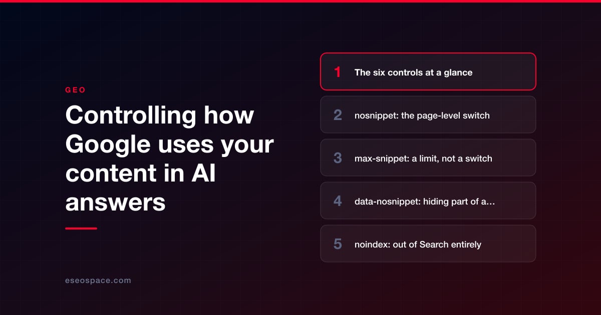 Controlling how Google uses your content in AI answers