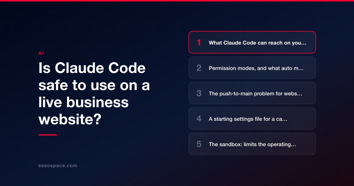 Is Claude Code safe to use on a live business website?