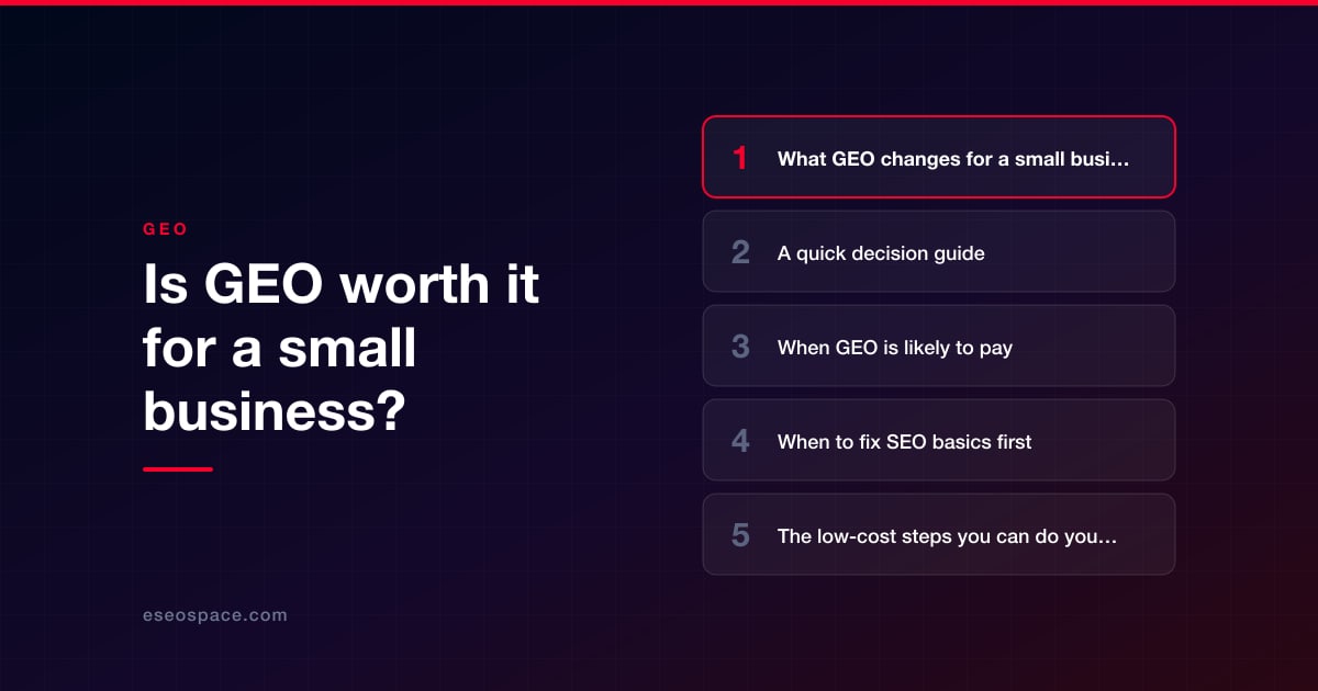 Is GEO worth it for a small business?