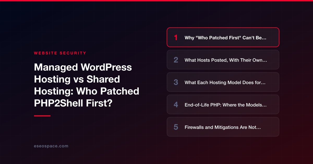 Managed WordPress Hosting vs Shared Hosting: Who Patched PHP2Shell First?
