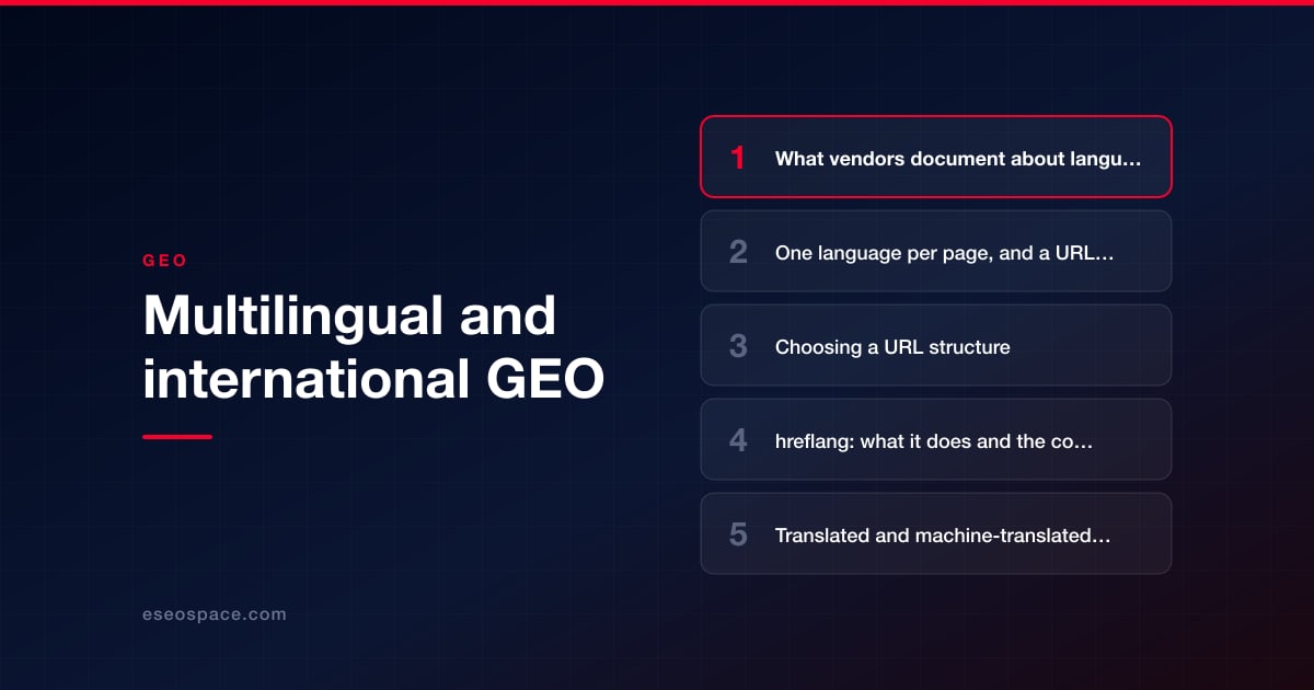 Multilingual and international GEO
